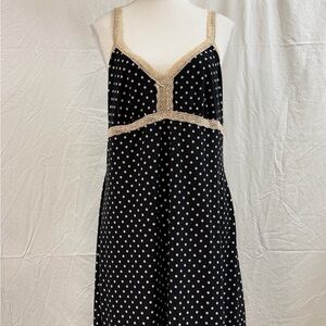 Gilligan & O'Malley Black and Cream Polka Dot Pajama Dress